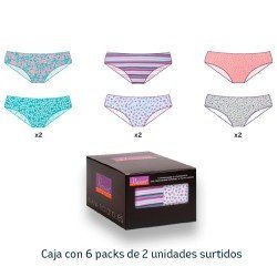 Pack 6x2 Bragas bikini mujer Naiara 980